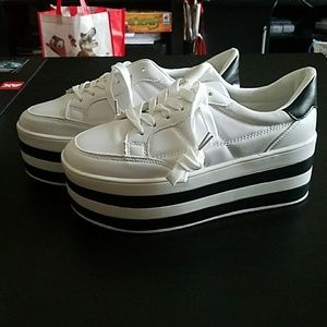 Black and White Platform Sneakers